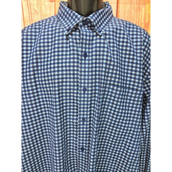 Johnston & Murphy Mens Blue Gingham Dress Shirt XXXL - Picture 3 of 8